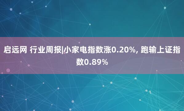 启远网 行业周报|小家电指数涨0.20%, 跑输上证指数0.89%