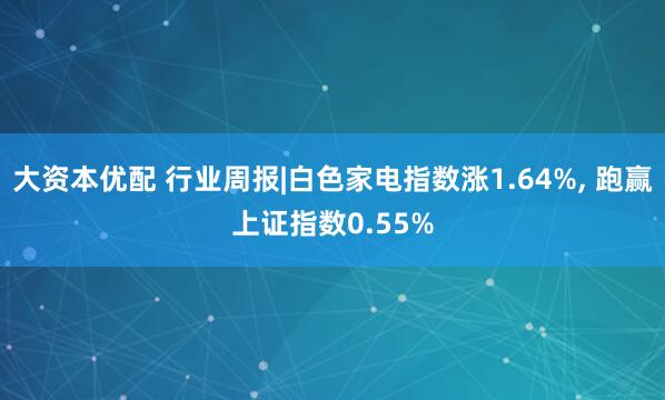 大资本优配 行业周报|白色家电指数涨1.64%, 跑赢上证指数0.55%